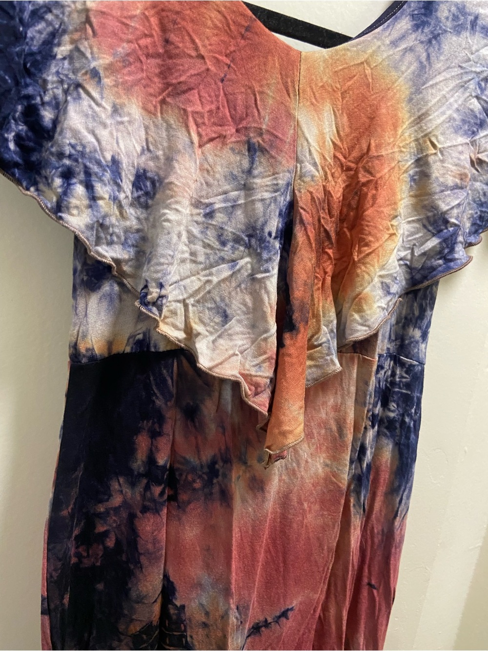 Fred Tie-Dye Ruffle Mini Dress - Blue, Pink & Orange - Picture 2 of 5
